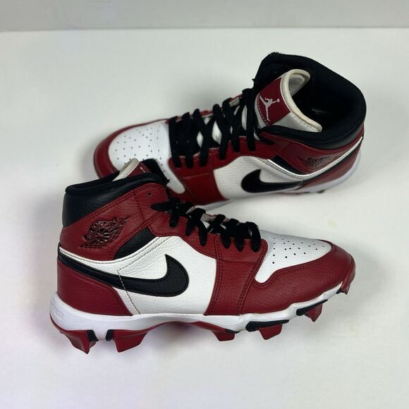 Nike Air Jordan 1 Mid “Chicago” Cleats Sz 6Y Youth Baseball Football Rare - Picture 1 of 6